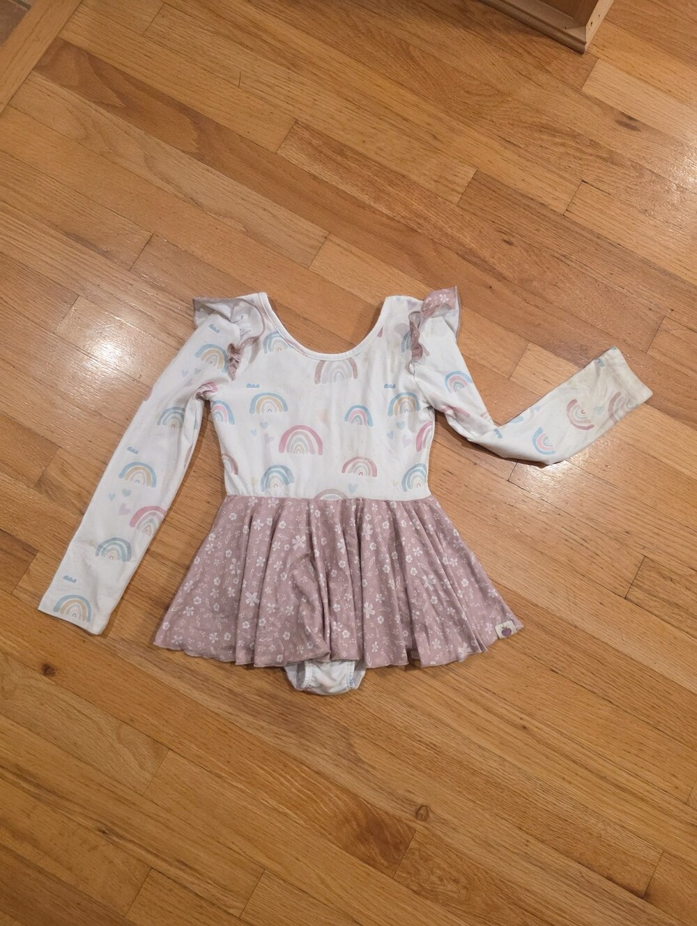 Cheeky Plum Rainbow Long Sleeve Bodysuit Dress